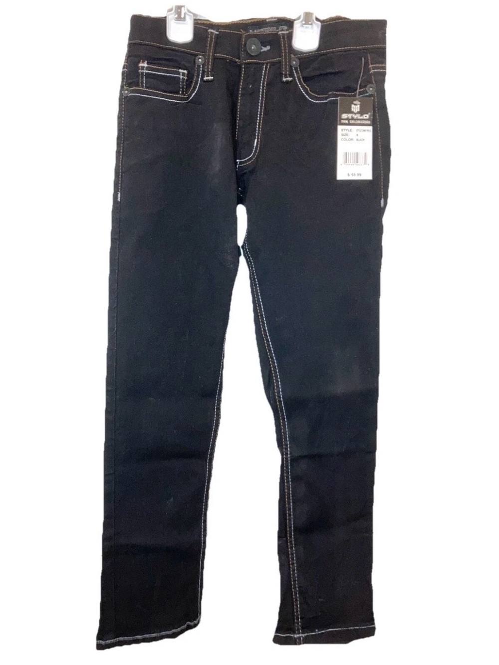 Stylo Dnm Engineering Boys Black Skinny Jeans Punk Emo Dark Wash Streetwear NWT